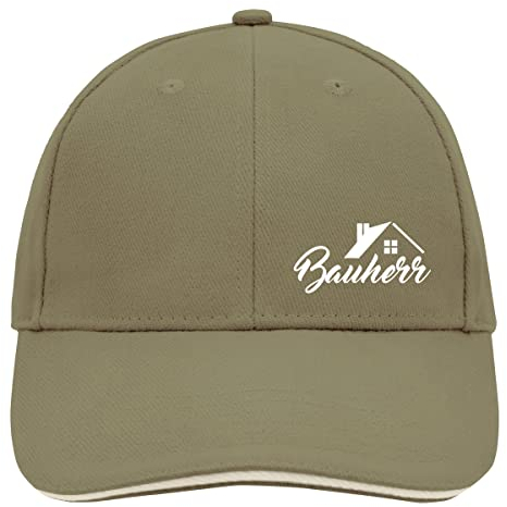 Huuraa Basecap Bauherr Geschenk Olive/Beige Bauherr Accessoire