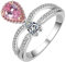 Musihy Engagement Ring, Eheringe Zirkonring Pavé Fassung Krone Zirkonia Rosa Ringgröße 57 Pärchen Geschenk