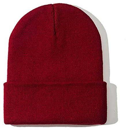 NPJY 1 & 2 Packungen Unisex Beanie für Damen und Herren Strickmütze Winter Beanies, Weinrot, Einheitsgröße