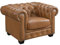 Vente-unique-Chesterfield Ledersessel - Büffelleder - Karamellbraun - Brenton