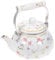 Vaguelly Wasserkessel Emaille Retro, 2500ml Nostalgie Wasserkocher mit hitzbeständigem Keramik Griff, Blumen Teekessel Kaffeekanne für Gas, Induktion Herd