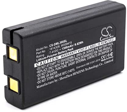 vhbw Akku Ersatz für Dymo W009415, 643463, 1814308 für Drucker Kopierer Scanner Etiketten-Drucker (1300 mAh, 7,4 V, Li-Polymer)