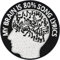 Funny Patch with Slogan My Brain is 80% Song Lyrics Iron on Patch for Music Lover sew on Emblem with Musical Note Badge for All Fabrics & Backpacks | 75x75 mm