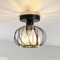 FORCOSO Crystal Ceiling Lights Fixtures, Modern Chandeliers Semi Flush Ceiling Lighting Fittings, Black Light Shade Metal Hallway Lights Ceiling for Kitchen Dining Rooms Living Rooms Bar Bedroom