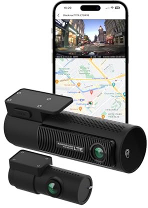 BlackVue DR770X-2CH LTE Cloud Dash Cam UK Edition - Built-in 4G, Dual FHD Front & Rear, GPS, Wi-Fi, Bluetooth, 64GB SD Card, Sony STARVIS2, Parking Mode - Free 4G SIM