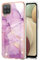 Knoowcase for Samsung Galaxy A12 Case Marble Silicone Samsung A12 Phone Case Shockproof Glitter Plated Gold Edges Protective Flexible TPU Rubber Skin Bumper Cover for Girls Women, Dark Purple