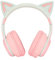 Auriculares Plegables Inalámbricos con Orejas de Gato Bluetooth para Juegos con Luz LED (Rosa)