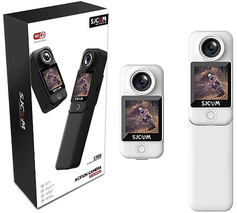 SJCAM C300 Action Camera 4K30fps, 1.33 Inch Dual Touchscreen Sports Camera, 2.4G/5G Dual WiFi 20MP Helmet Camera, 6-axis EIS Underwater Camera 30 m Waterproof with 2800 + 1000 mAh Dual Battery