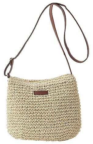 Sac De Plage En Paille Sac De Paille D'Été Mode Féminine Tressé Sac À Bandoulière Unique Sac De Plage All Match Beige Sac De Plage Été Grande Taille Femme Voyage Boho Sac Paille Beige