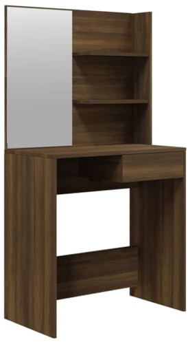 vidaXL Schminktisch mit Spiegel Braun Eiche 74,5x40x141 cm