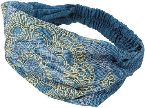 GURU SHOP Haarband, Kopfband, Bandana Mandala Kopfbedeckung - Petrol, Herren/Damen, Baumwolle