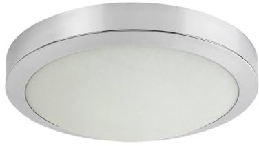 Rabalux 75008 Badezimmerleuchte KLEMENTINE Metall Chrom Glas weiß E27 2 X max.40W IP44 H:9.5cm Ø30cm dimmbar