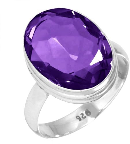 Amethyst Quarz Ring 925 Sterling Silber Handgemacht Schmuck Größe 51 (16.2) (99033_AMFT_R6)
