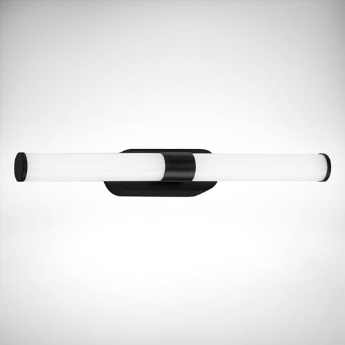 B.K.Licht - Lampe à miroir à LED pour la salle de bain avec couleur de lumière blanc neutre, lampe pour la salle de bain protégée contre les éclaboussures IP44, luminaire murale à LED, 7W, 40 cm, noir
