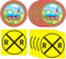 40 PCS Happy Train Party Supplies Train Theme Birthday Decorations Tableware Set Including Plates Napkins for Boys Girl Birthday Baby Shower