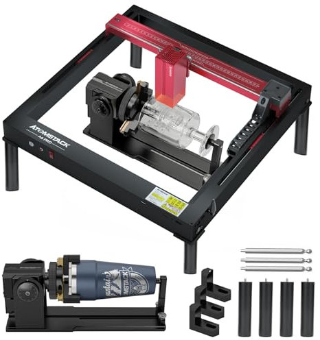 ATOMSTACK Macchina per incisione laser A6 Pro 40 W con asse Y R1 V2 rotante, modulo di incisione a rullo, potenza 6 W fai da te, incisione laser CNC laser, protezione degli occhi, messa a fuoco fissa,