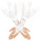 Yolev Feder Fingerlose Handschuhe Damen Lange Spitzenhandschuhe Weiß Abschlussball Party Handschuhe Karneval Feder Hexe Weibliche Schwan Kostüm Federhandschuh für Halloween Maskenpartys