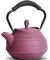 MILVBUSISS Small Cast Iron Teapot, 650ml Tea Kettle Stovetop Safe with Infuser for Loose Leaf & Coffee, Japanese Tea Pot Coated with Enameled Interior, Silicone Handle, 22oz Pink
