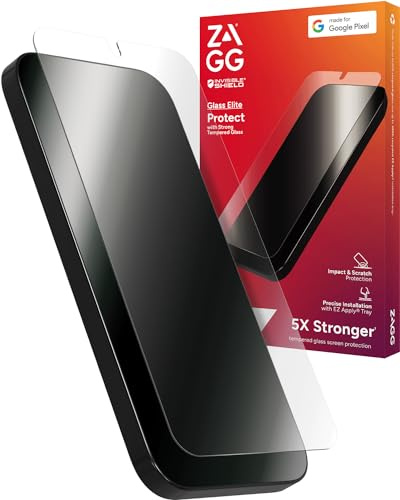 ZAGG InvisibleShield Glass Elite, Displayschutz für Google Pixel 8a [6.1-Inch], Hüllentauglich, seidiger Griff, schmutzabweisend, kratzfest, stossfest, einfache Installation (Transparent)