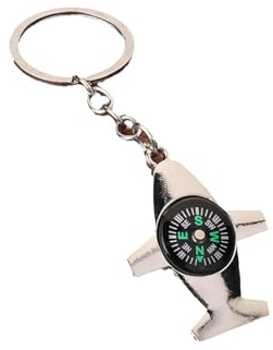Okaywork Porte-clés Boussole Modèle d'avion avec Boussole en Plein air Mini extérieure Cadeaux pour Les Voyageurs Nautique Petit -clés de Poche Porte -Bonheur