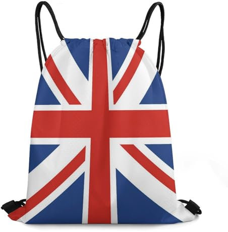 SBKGBIEHG Illinois Rucksack mit Bundesstaatsflagge und Kordelzug, wasserabweisend, für Damen und Herren, Design Union Jack, 35*42cm