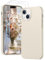 PuyaTeya 3 in 1 Hülle für iPhone 15, mit 2 Stück 9H Panzerglas Premium Liquid Silikon Hülle, mit 4-Layer stoßfesteabriebfestes, Soft Mikrofaserfutter Kratzfes Schutzhülle für iPhone 15(Beige)