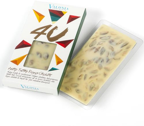 Valonia 4U White Chocolate with Turkish Pistachios – 100g Luxury Chocolate Bar | Gourmet Treat from Türkiye | Pistachio Gift for Her & Him | Perfect with Coffee | Premium Chocolate Gift Idea