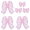 6pcs Bow Patches, Cute Pink Iron on Patches Self-Adhesive Bow Sew on Patch Sticker Bow-Knot Embroidery Appliques for Hats Bags Clothing Jacket Jeans