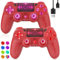 TURPOW Wireless Controller for PS4 LED, Dual Motor Vibration 6-Axis Sensor with LED RGB, für PS-3/PS-4/Slim/Pro/PC/S-witch-2 Pack