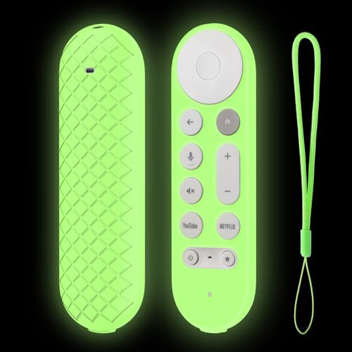 Custodia in silicone per Google TV Streamer 4K TV 2024, copertura di ricambio per telecomando vocale (cover protettiva in silicone verde luminoso)