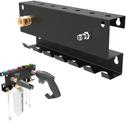 Pressure Washer G-u-n Holder, Pressure Washer Wall Mount Accessories Organizer, Metal Shelf Tool Organizer for Nozzle Tip and Wand Extension Storage Rack, 1/4 Inch Quick Connector