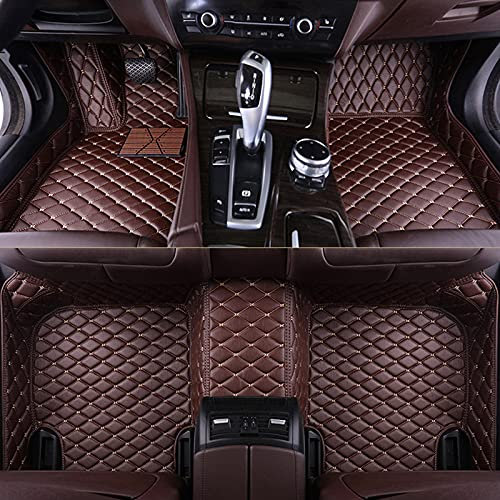 LJLBFB Tapis Voiture pour Citroen C4 Cactus 2014-2022, Cuir Imperméable Tapis Sol Voiture Couverture Complète, Toutes Saisons Antidérapant Tapis Moquettes Intérieur,Brown