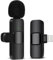 LIUWID Microfono Lavalier Wireless,Mini Microfono Vlog con Display Digitale, Custodia di Ricarica,Cancellazione del Rumore,Microfono Wireless Lavalier 3 in 1 per La Registrazione Video (Nero-K9)