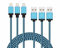ZISONIX Chargeur iPhone Cable iPhone Rapide Nylon Tressé Cable [Lot de 3] Cable Chargeur Compatible avec iPhone XS XR X 8 8 Plus 7 7 Plus 6 6s Plus 5S 5C 5 iPad