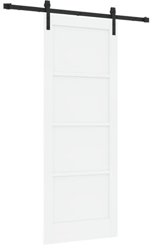 vidaXL Puerta corredera con juego de herrajes blanca 78x202 cm de pino sólido