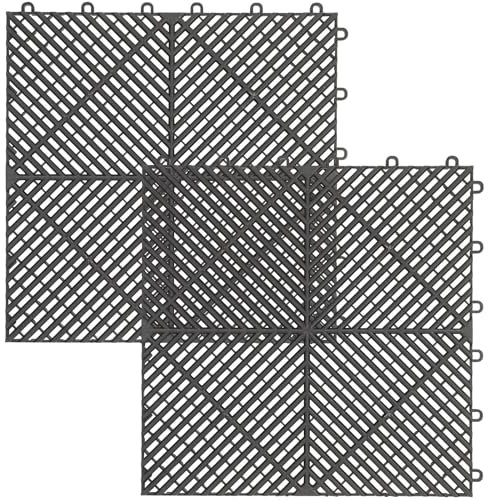 BDXMKS Baldosas de Garaje Ventiladas Alfombrilla de Drenaje for Suelos de Exterior Alfombrillas de baldosas Antideslizantes Cojín Entrelazado Modular Ducha