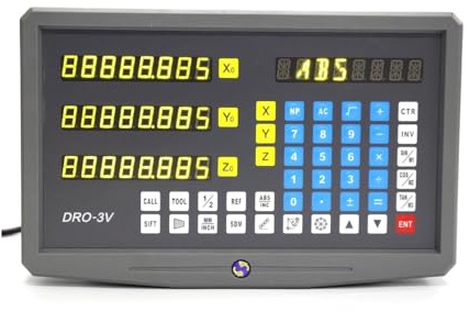 OPFVUJIKX Linearencoder, 3 achsen Digital Anzeige Fräsen Drehmaschine DRO Zähler Bildschirm Monitor 3 Achsen Anzeige für Fräsmaschinen
