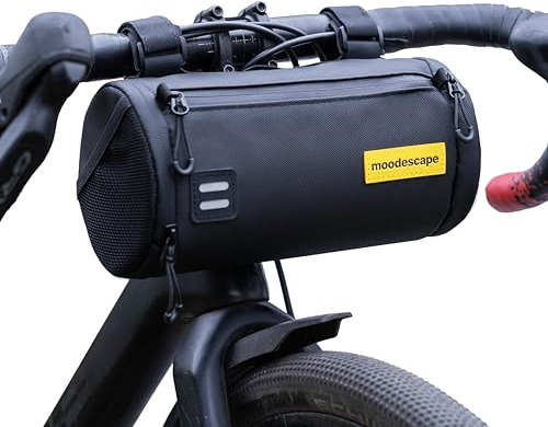 moodescape® Fahrrad Lenkertasche, 2,6 Liter, Wasserdicht Fahrradtasche Lenker-Robustes recyceltes Polyester - Multifunktional bikepacking Fahrradtaschen Für Gravelbike, Rennrad MTB, e-Bike (Aero)