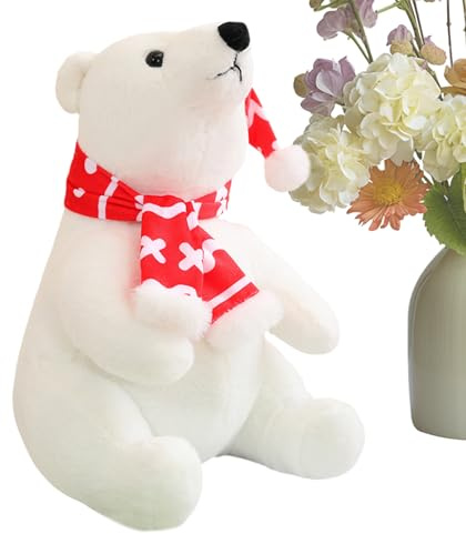 Genérico Polar Bär, Plüsch, süßes Plüschspielzeug, süßer Fleece-Bär, weicher Komfort-Schal, für Kinder, Mädchen, Sofa, Wohnzimmer, Plüschspielzeug, mehrfarbig