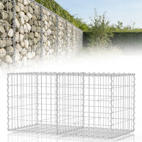 Monucep Gabion - 100 x 50 x 50 cm - En métal galvanisé - Pour mur, jardin, panier métallique - Avec maille de 5 x 10 cm - Fil de 4 mm d'épaisseur