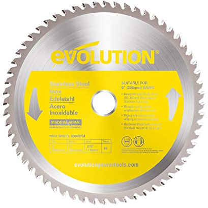 Evolution Power Tools 230BLADESS Sägeblatt aus Edelstahl, 22,9 x 60 Zähne