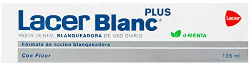LACERBLANC - Pasta de Dientes Blanqueadora 125ml Sabor Menta, Acción Blanqueadora, Elimina Manchas Dentales, Previene la Placa, el Sarro y la Sensibilidad Dental, Protección de Encías