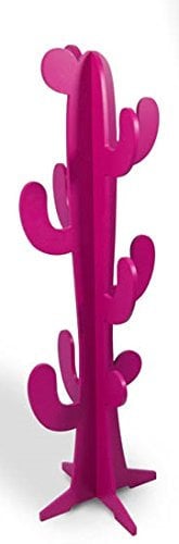 APPENDIABITI IN LEGNO H122 ATTACCAPANNI STILE MODERNO ALBERO / CACTUS COLORE ROSA