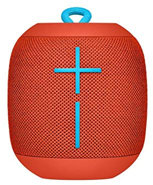 Ultimate Ears Wonderboom Portable Wireless Bluetooth Speaker, 360 ° Surround Sound, Waterproof, 2 Speaker Connection for Powerful Sound, 10h Battery, Red