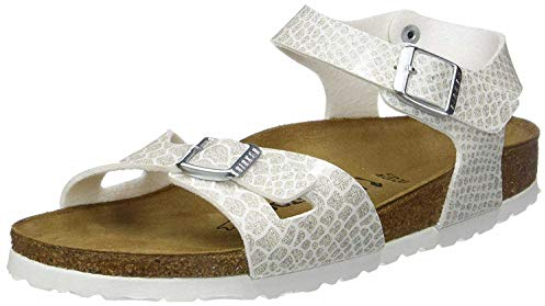 Birkenstock Rio, Sandali con Chiusura sul Retro Bambina, Bianco Noir Magic Snake White Noir Magic Snake White, 26 EU