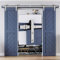 8 FT Double Sliding Barn Door Hardware Track Kit,Nickel Gray Surface(8 Foot Track Double Door kit)