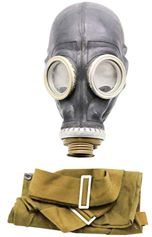 OldShop Gasmaske GP5 Set – sowjetisch-russische Militär-Gasmaske, Replika, Sammlerstück-Set mit Maske und Tasche, authentischer Look, mehrere Farben: schwarz, Größe: XS (0Y)