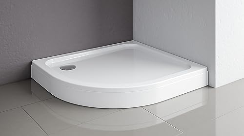 Schulte EP999080 04 Duschwanne, 90 x 80 cm, Sanitär-Acryl, alpinweiß, flach; asymmetrisch rechts;