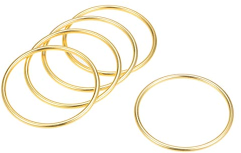 sourcing map 5Stk. O Ring Schnalle O-Ringe für Hardware Gürtel Tasche Kunst DIY 2(50mm) gold