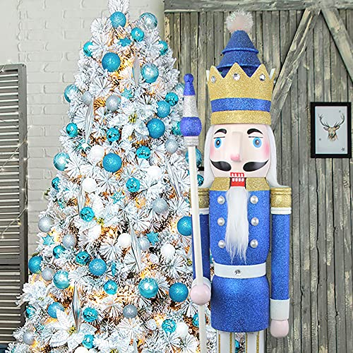 CDL XXL/6füße/180cm/6ft/6fuß/180 cm Life Sized große/Riesen Blau Glitter Weihnachten Holz nussknacker König & Soldat Ornament Puppe Schaufenster/Haus Nußknacker Dekoration K33